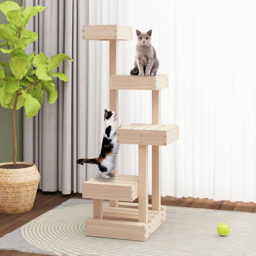 Decorative Cat Tree Of Solid Pine Wood 45.5x