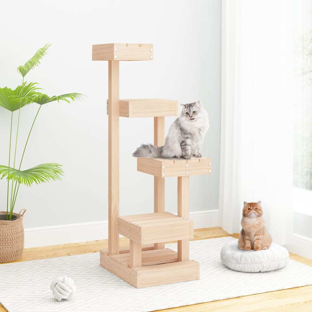Decorative Cat Tree Of Solid Pine Wood 45.5x